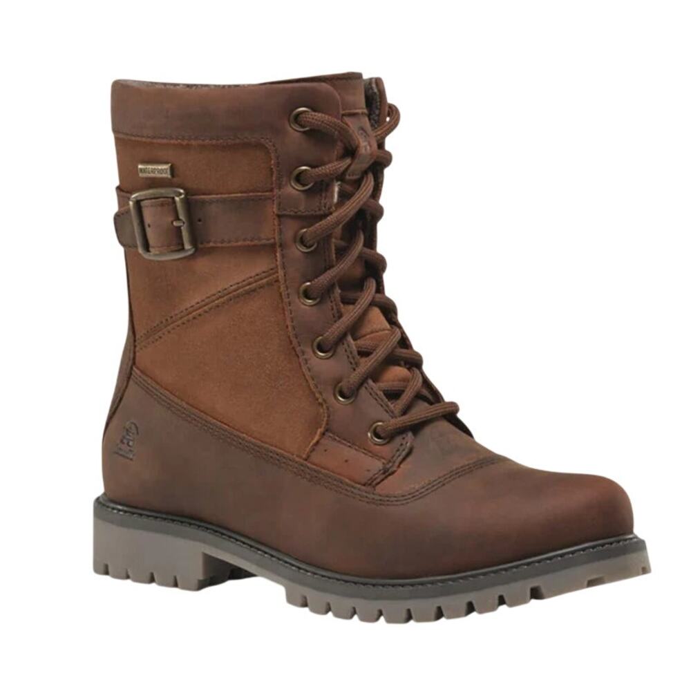 Kamik Womens Rogue Mid Boots US 7.5 EU 38.5 Brown Leather Waterproof EUC